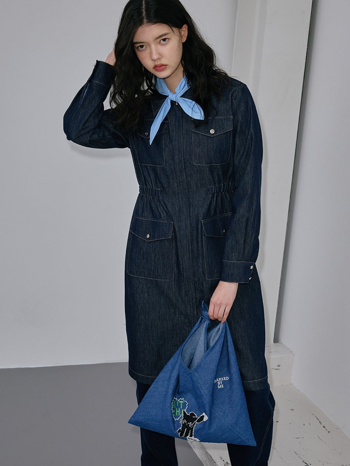엘유브이엠(LUVM) MITCHI SQUARE COTTON BAG_BLUE