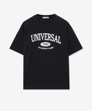 크루넥 오버핏 유니버셜 반팔 티셔츠_블랙화이트