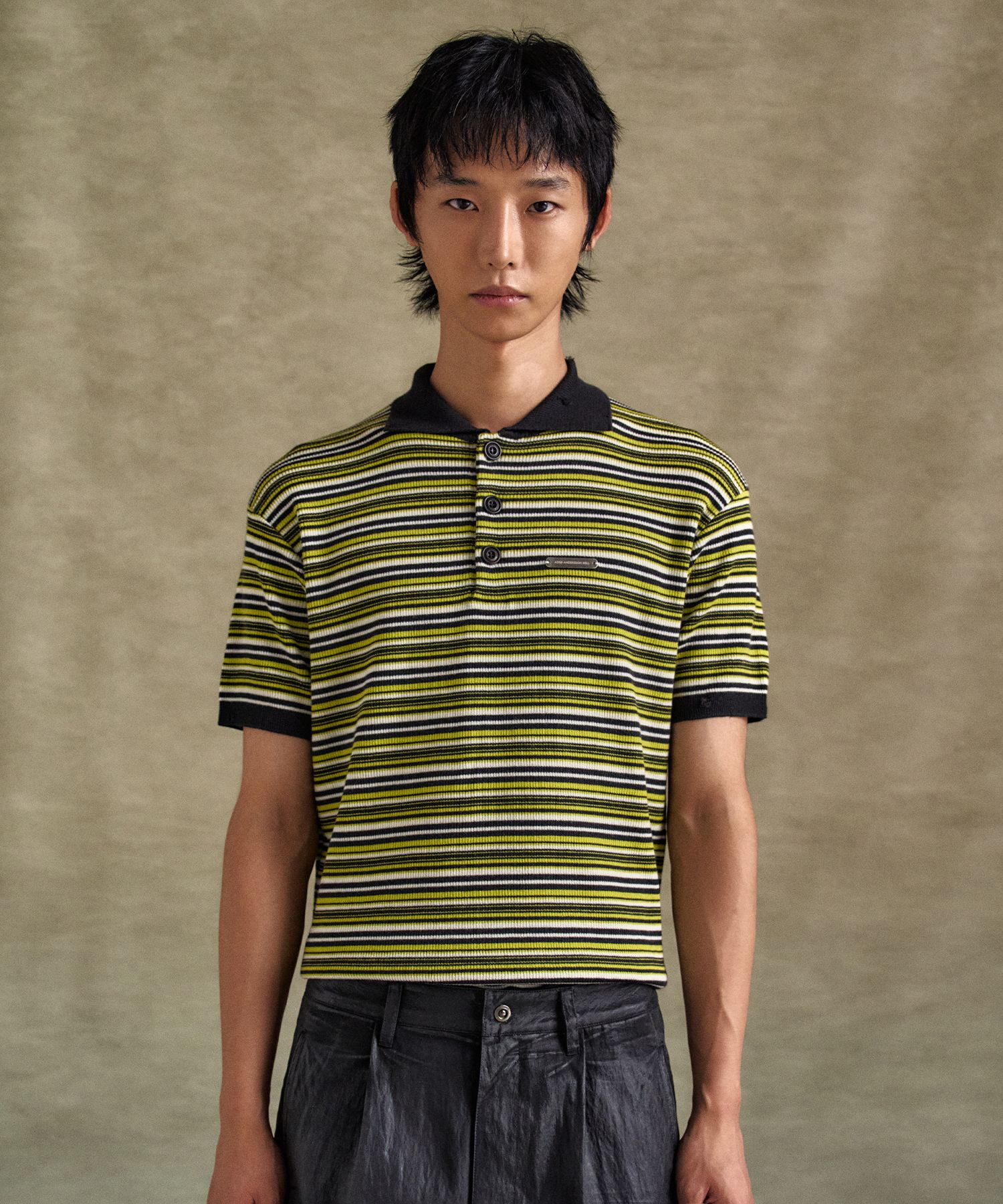 ◆ANDERSSON BELL◆ striped polo sweater atb1286m(CHARCOAL/LI MUSINSA | ANDERSSON BELL Striped polo sweater atb1286m