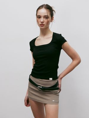 클래식 소프트 딥 스퀘어넥 티셔츠 (블랙)