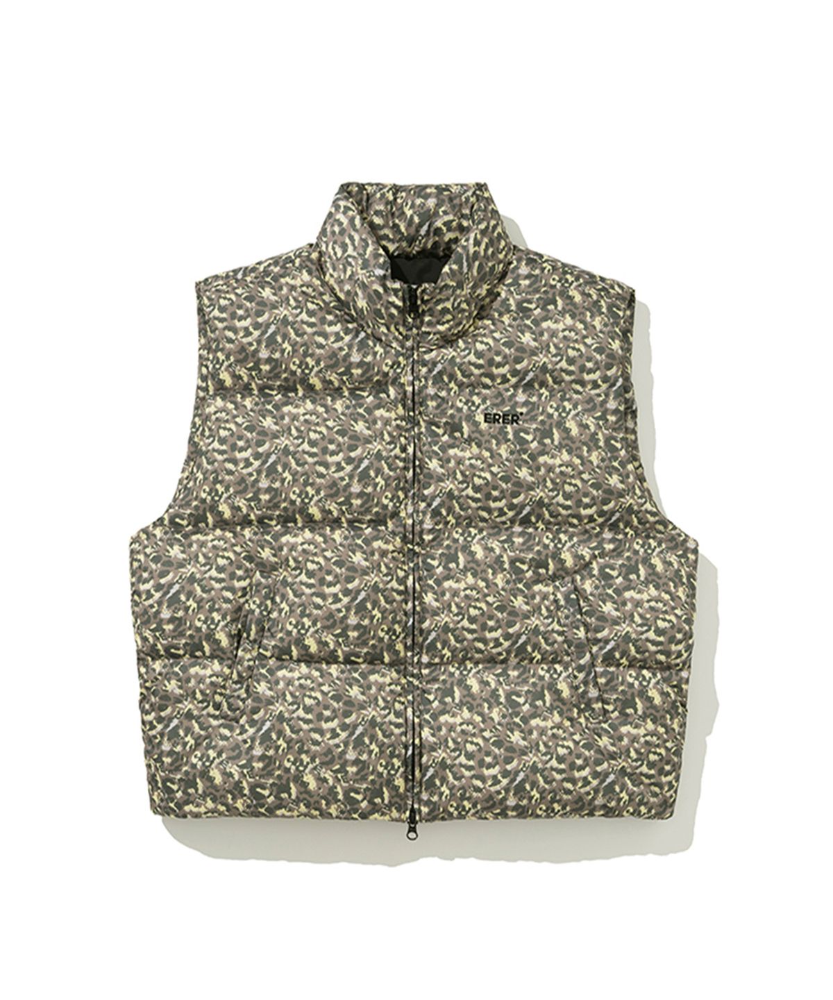 에르에르(ERER) [UN] Leopard Print Down Vest Khaki