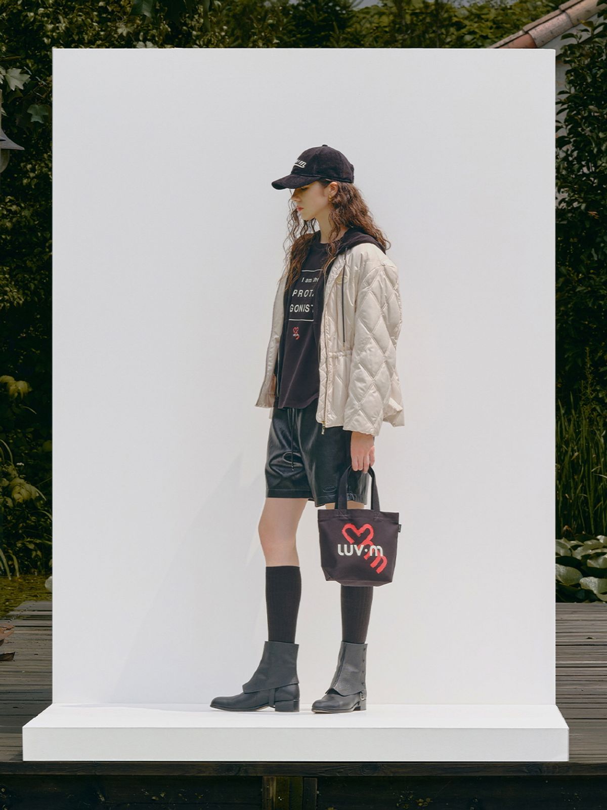 엘유브이엠(LUVM) LUV.M LOGO COTTON BAG_BLACK