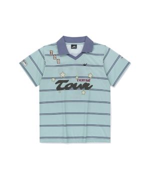 Striped Tour Golf Jersey Mint
