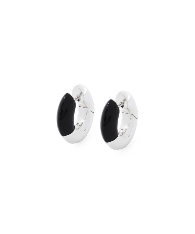 Onyx pebble earring