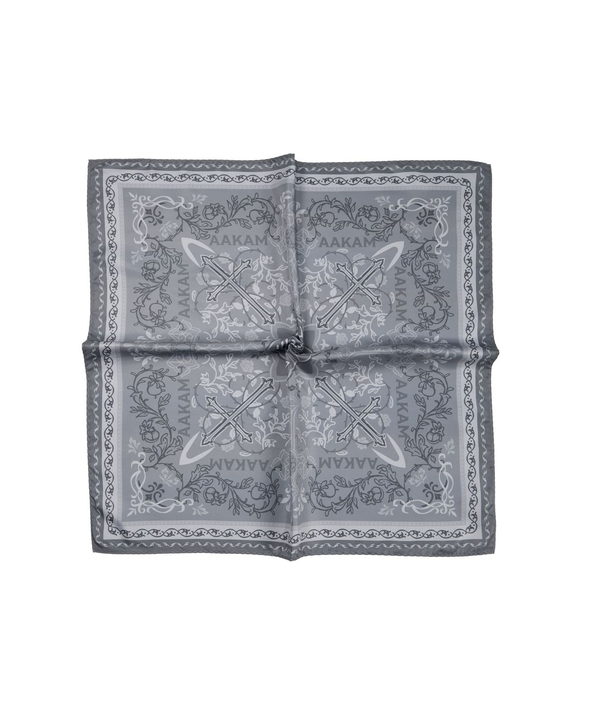 아캄(AAKAM) X-Cross Printed Scarf (Gray)
