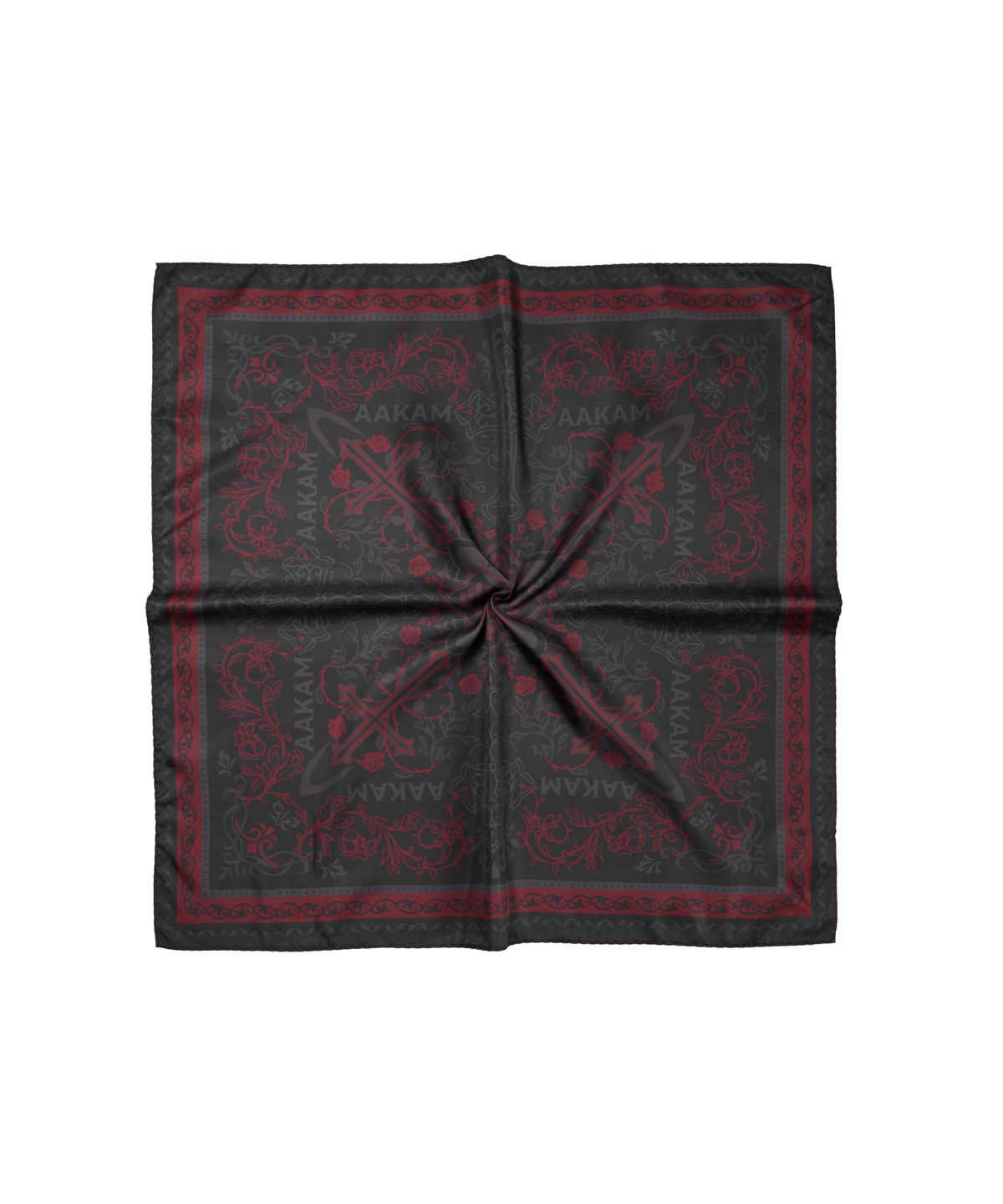 아캄(AAKAM) X-Cross Printed Scarf (Red)