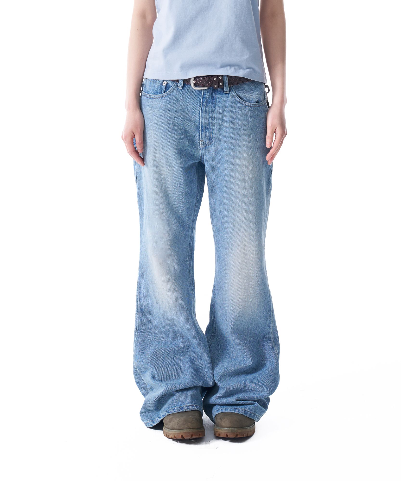★AAKAM★ Washed Flare Denim Pants MUSINSA | AAKAM Washed Flare Denim Pants (Black)