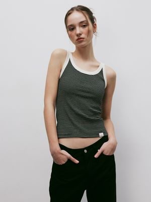 클래식 스트라이프 탱크탑 (블랙)