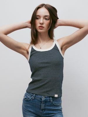 클래식 스트라이프 탱크탑 (네이비)