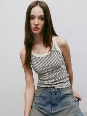 클래식 스트라이프 탱크탑 (아이보리)