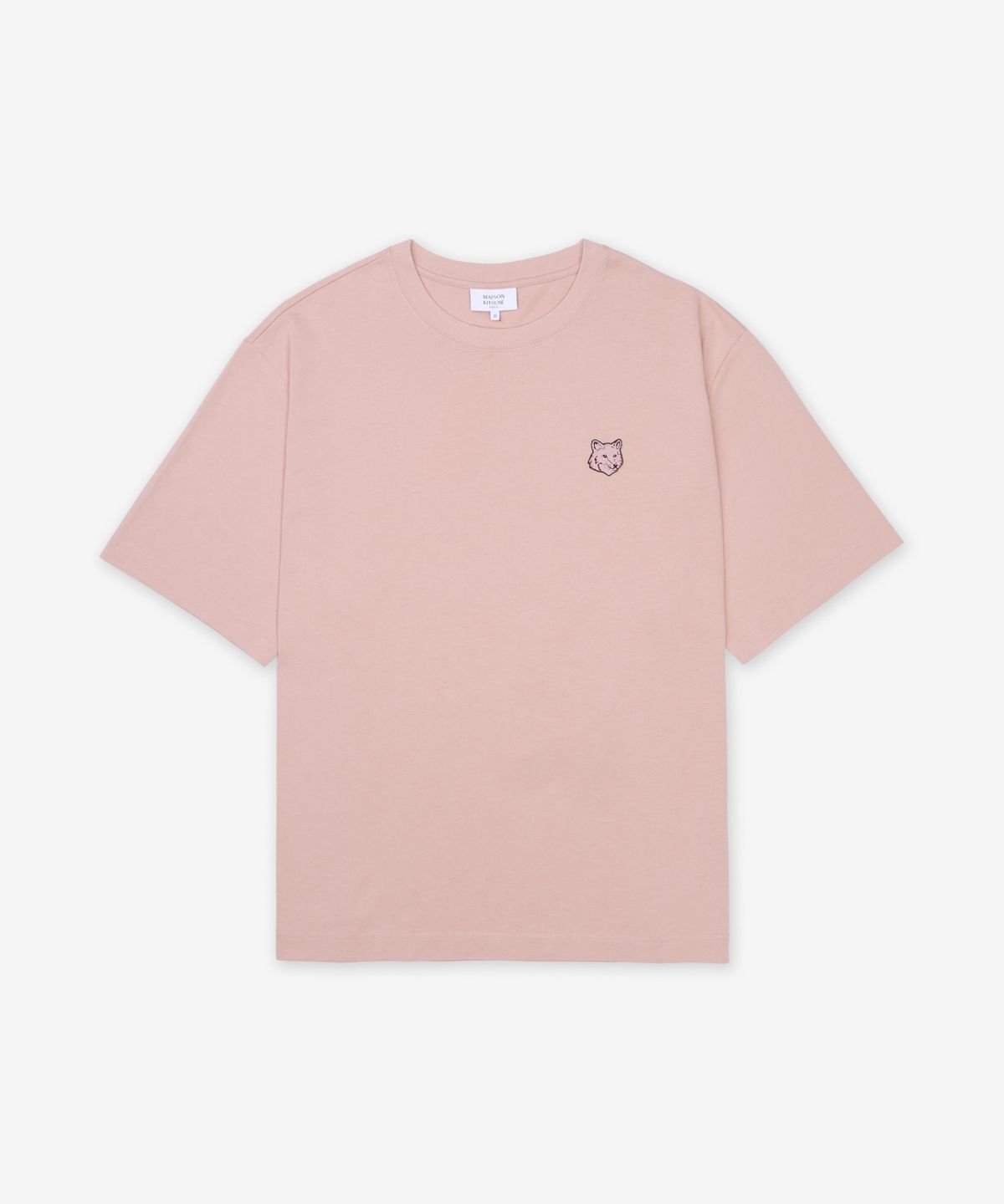 메종 키츠네(MAISON KITSUNE) 볼드 폭스 헤드 패치 오버사이즈 반소매 티셔츠 - 핑크 클레이 / LM00107KJ01190172