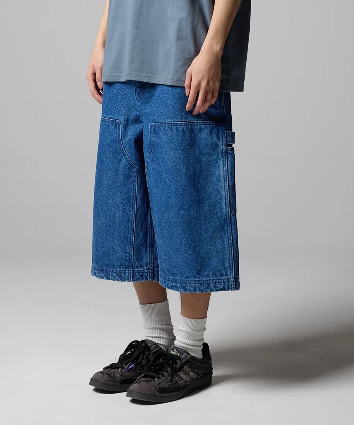 디키즈(DICKIES) 더블니 카펜터 데님 쇼츠 Medium Blue
