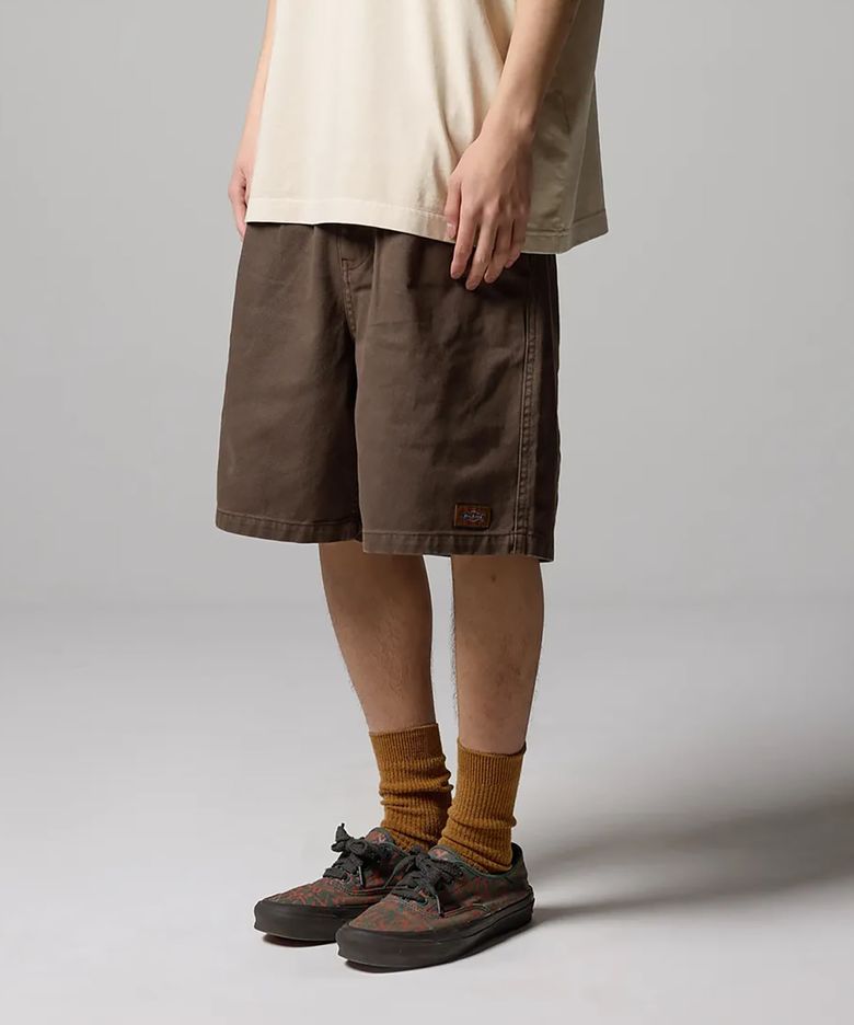 가먼트 다이드 원턱 트윌 쇼츠 Brown