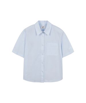 여성) 포플린 반팔 오버핏 셔츠_PHF2WC2123