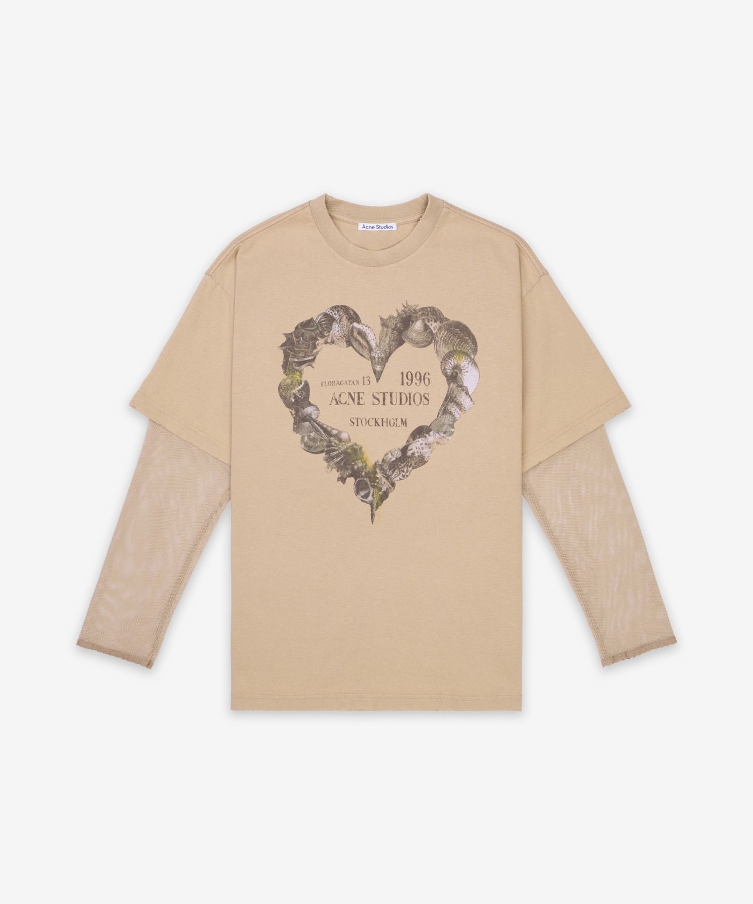 Acne Studios レイヤードプリントTシャツ MUSINSA公式 | ACNE STUDIOS レイヤードプリントTシャツ - サンド