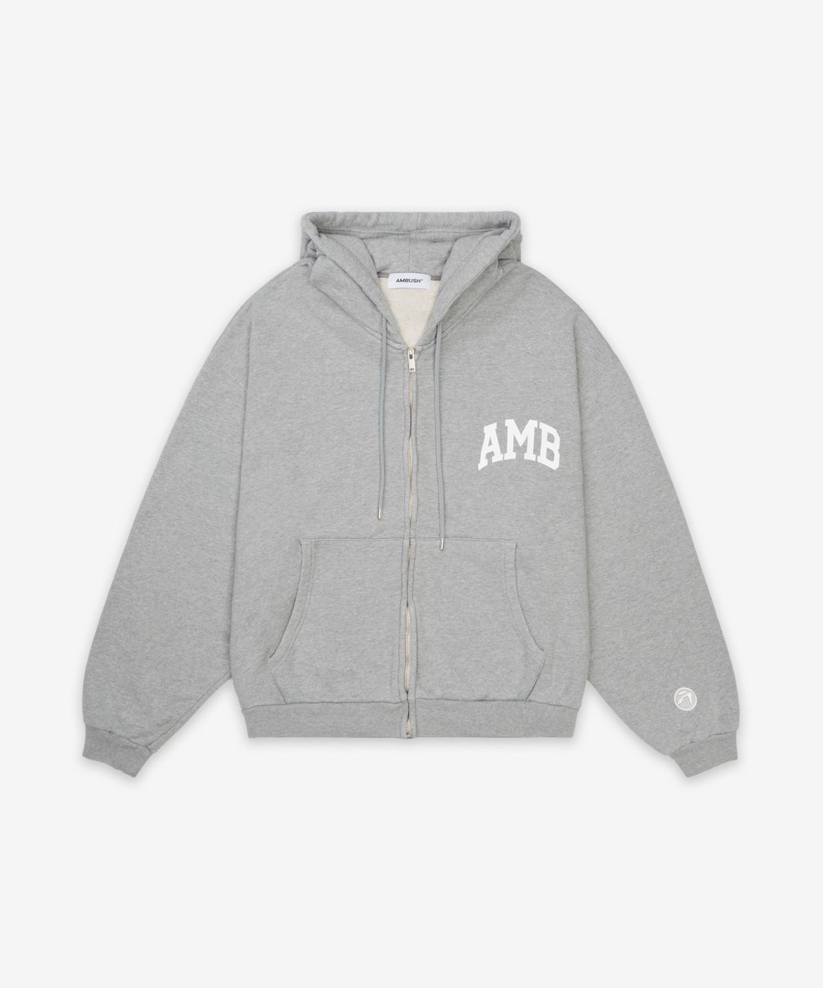 앰부시(AMBUSH) AMB 그래픽 집업 후드 - 그레이 / 1211533315