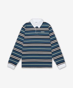 스트라이프 롱 슬리브 폴로 셔츠 - 앵커 / 8106236