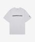 프린트 크로스 크루넥 반소매 티셔츠 - 화이트 코스모폴리타니즘 / QT260NP163