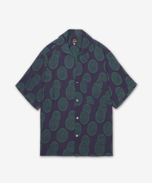 이탈리안 칼라 셔츠 - 퍼플:그린 / QV123PURPLEGREEN