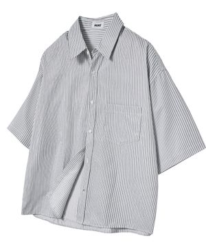 더 시티 스트라이프 반팔 셔츠 (블랙)