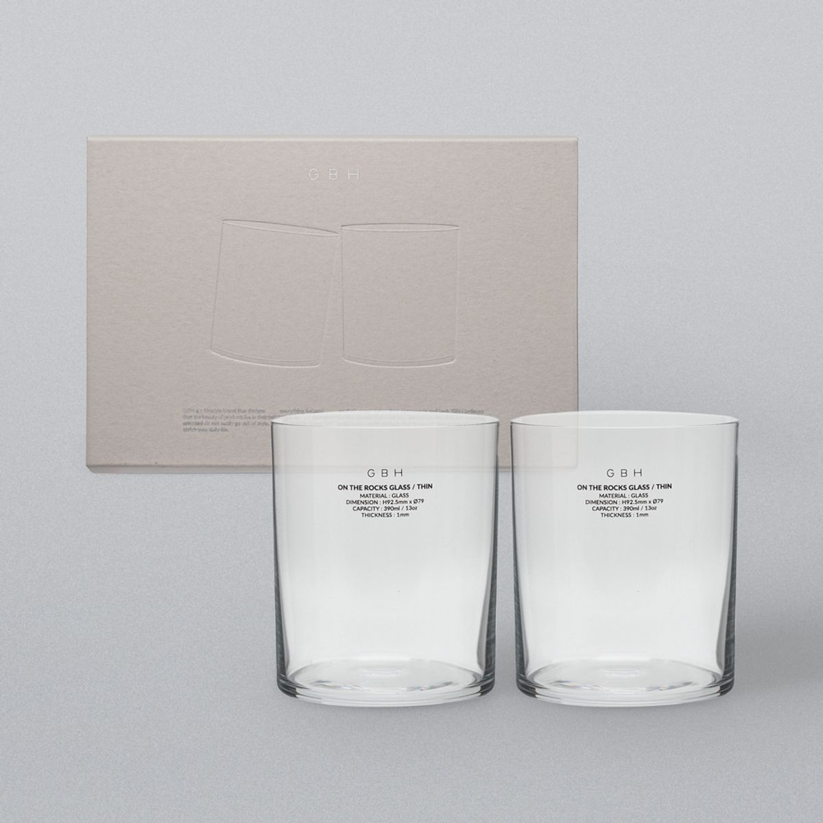 지비에이치 홈(GBH HOME) GBH HOME ON THE ROCKS GLASS  THIN x 2EA SET