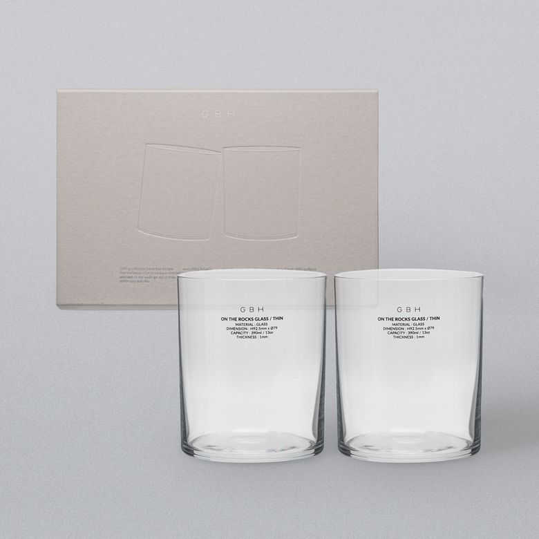 GBH HOME ON THE ROCKS GLASS  THIN x 2EA SET