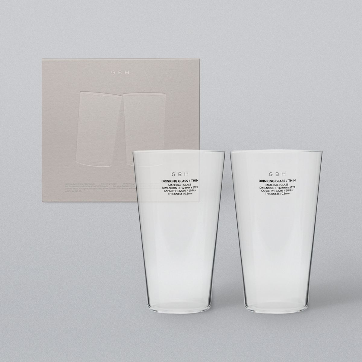 지비에이치 홈(GBH HOME) GBH HOME DRINKING GLASS THIN M x 2EA SET