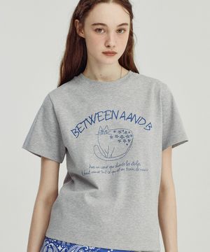 스타리 키티 반팔티 [멜란지 그레이]