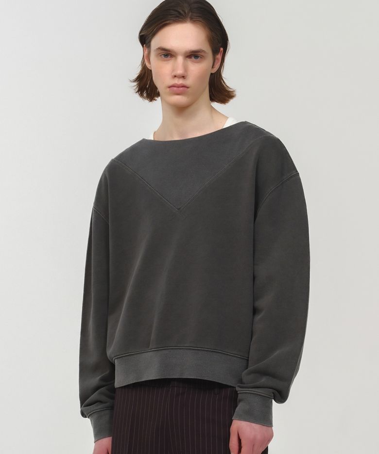 UNISEX, Pigment Washed Sweatshirt / Charcoal