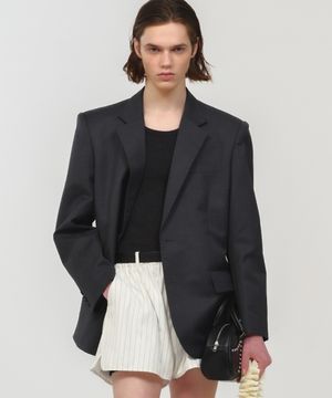 UNISEX, Oversized Tailored Jacket / Charcoal