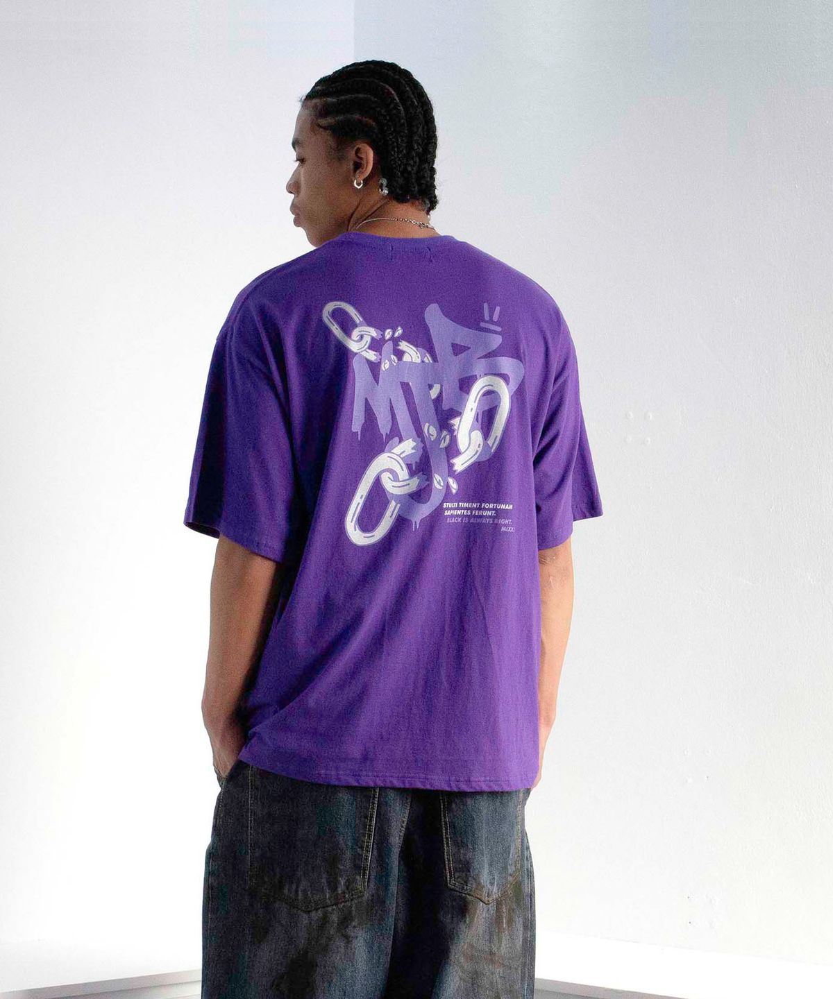 믹쓰제이(MIXXJ) MIXXJ CHAIN BIG LOGO TEE (PURPLE)