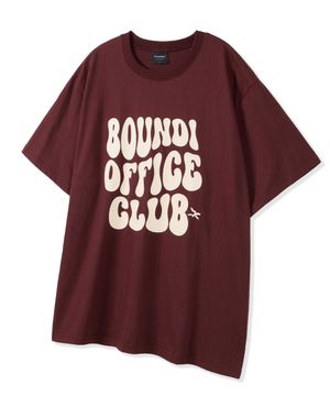 소프트코튼 오버핏 오피스 클럽 반팔티 [버건디]