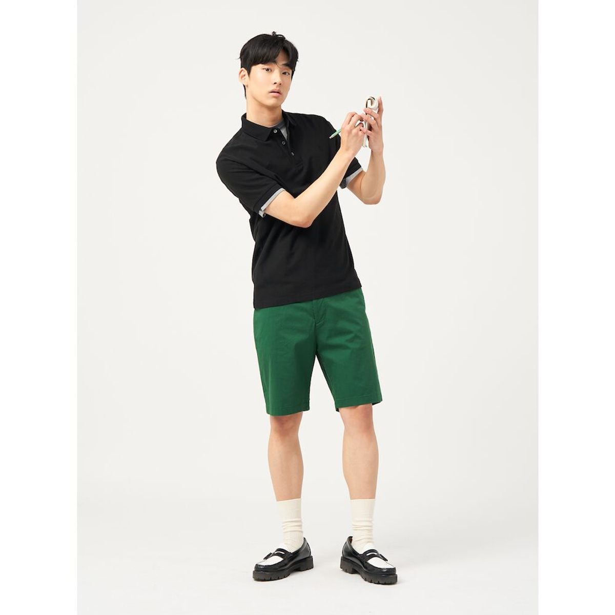 빈폴 멘(BEANPOLE MEN) 치노 하프 팬츠  그린