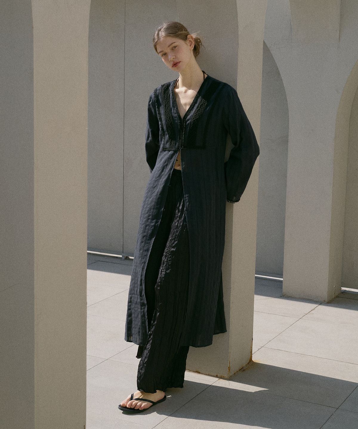 아템포(ATEMPO) KAFTAN ROBE ONEPIECE_black
