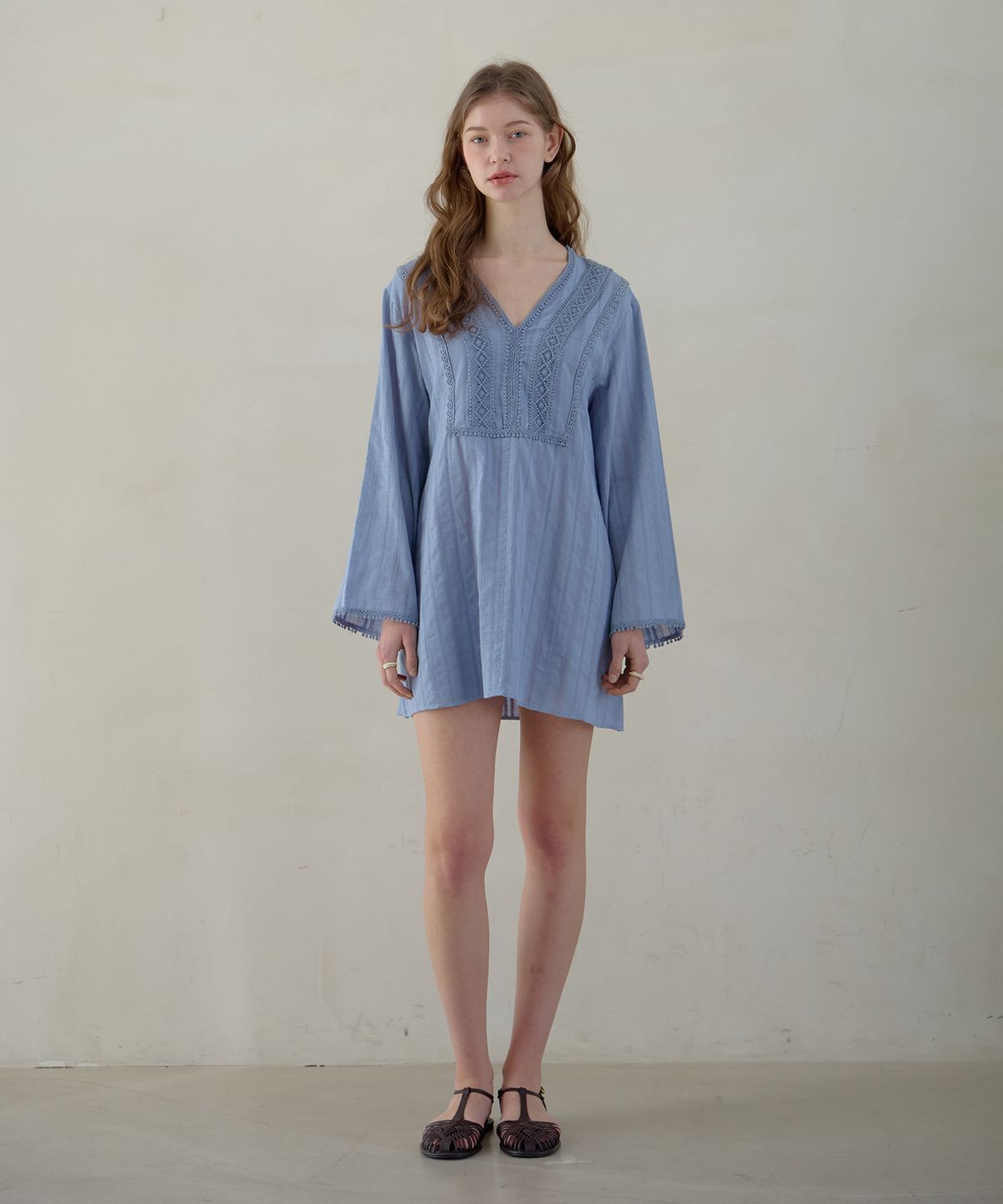 아템포(ATEMPO) KAFTAN MINI ONEPIECE_soft blue