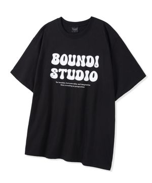 소프트코튼 오버핏 바운디 스튜디오 반팔티 [블랙]