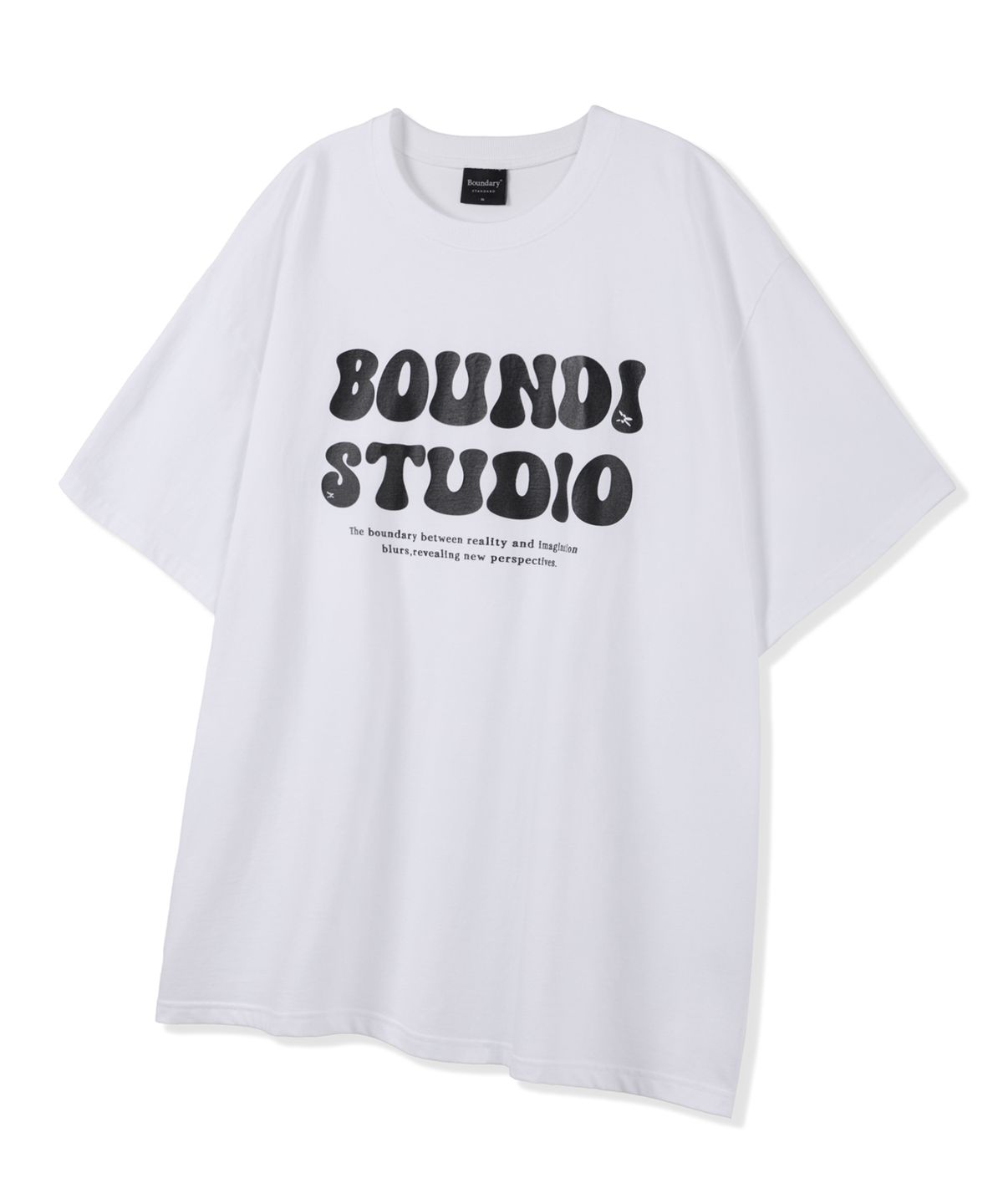 바운더리(BOUNDARY) 소프트코튼 오버핏 바운디 스튜디오 반팔티 [화이트]