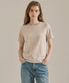 여성 프리미엄 40수 라운드넥 반팔티셔츠 베이지 LATS0211