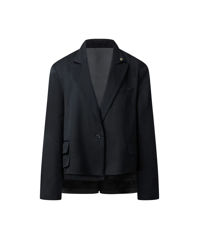 Wool Back slit tiger jacket Black