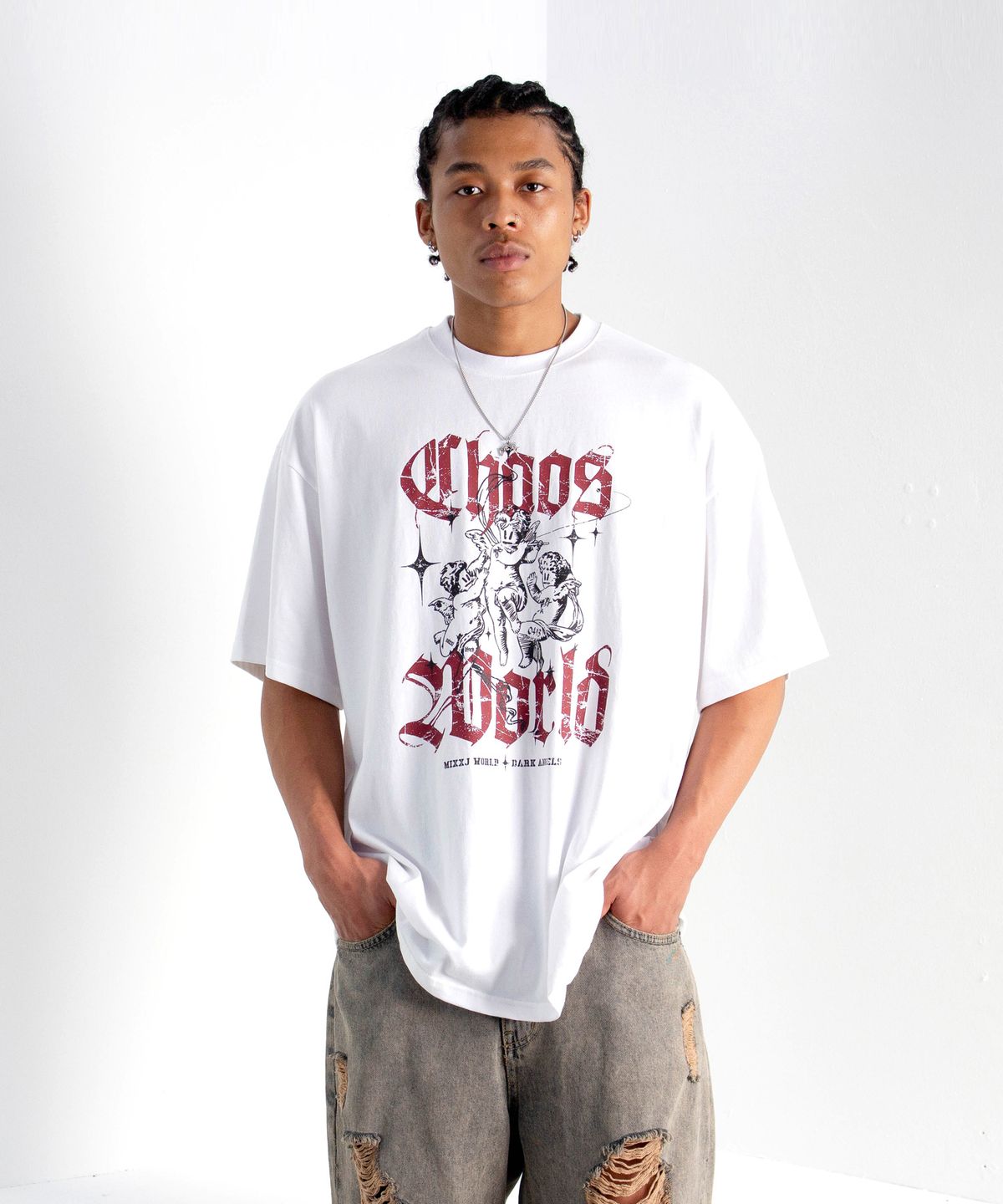 믹쓰제이(MIXXJ) MIXXJ CHAOS ANGEL TEE (WHITE)