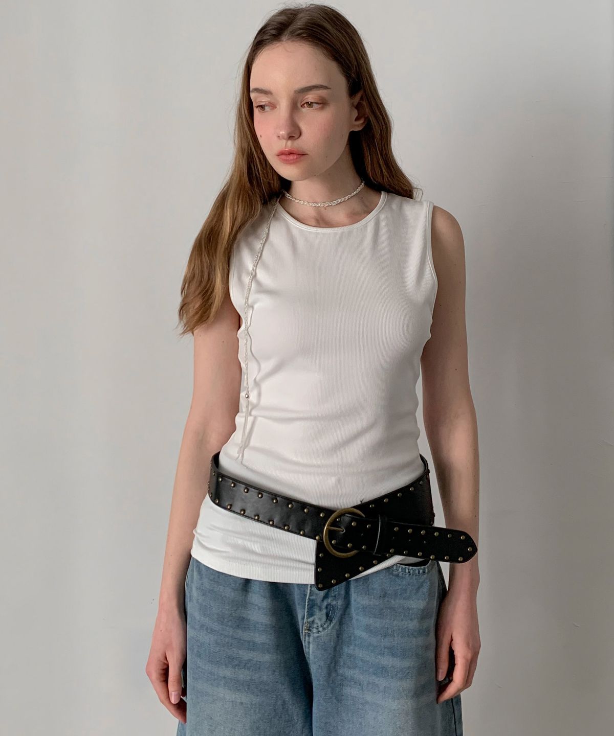 바스카라(VASCARA) Vintage Wide Stud Belt (2colors)