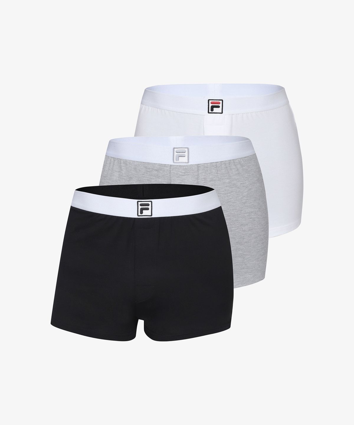 휠라언더웨어(FILA UNDERWEAR) F코튼 남성 슬림핏 트렁크 3팩(FI4TKH1124MBLK)