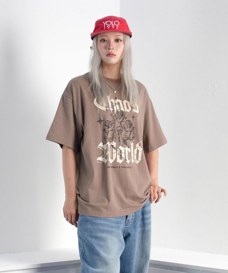 MIXXJ CHAOS ANGEL TEE (BROWN)