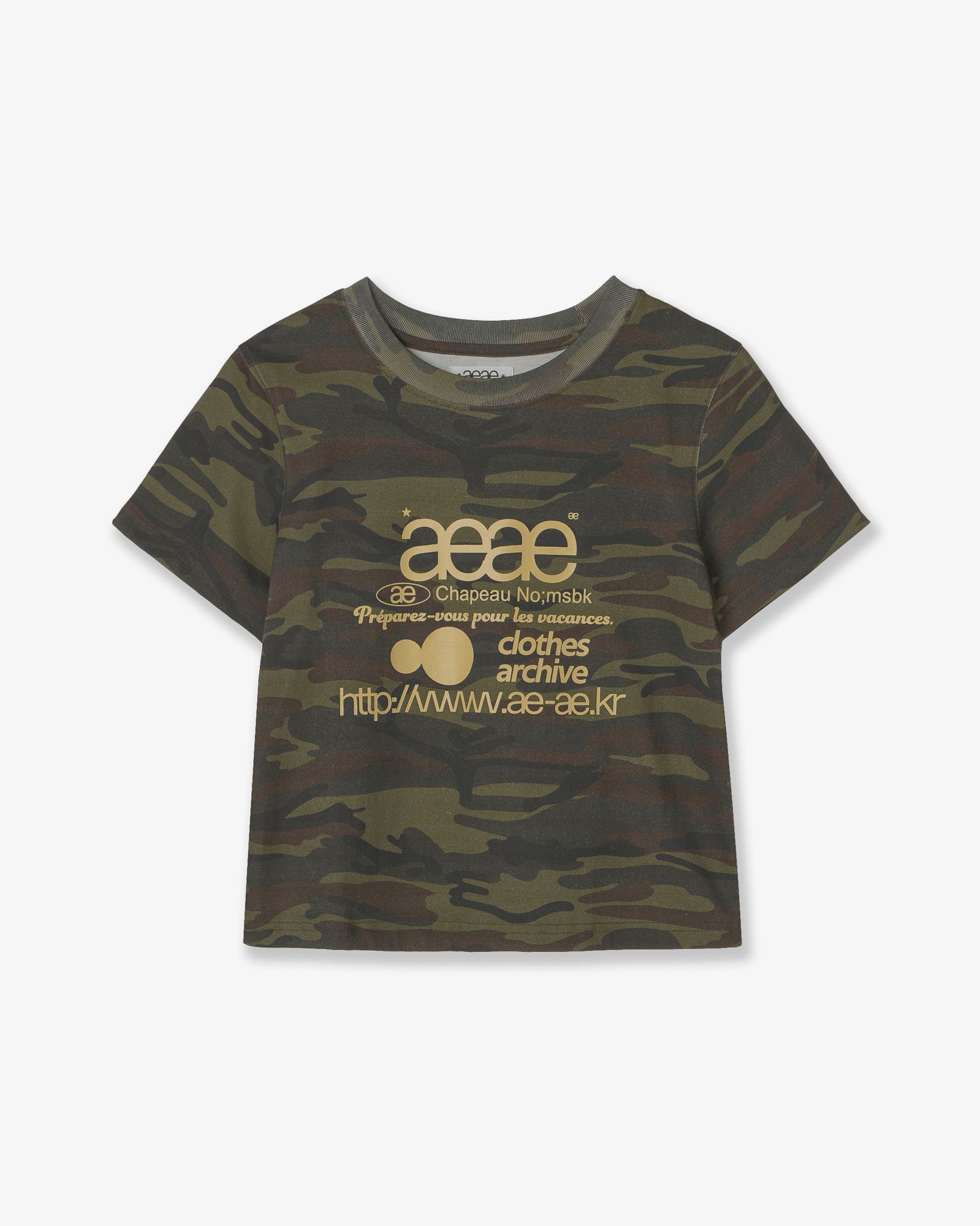 Tシャツ・カットソー AEAE WEB LOGO CROP TSHIRTS MELANGE GREYCAMO AE45SWTS002MGC WEB LOGO CROP T-SHIRTS [MELANGE GREY/CAMO] – aeae JAPAN