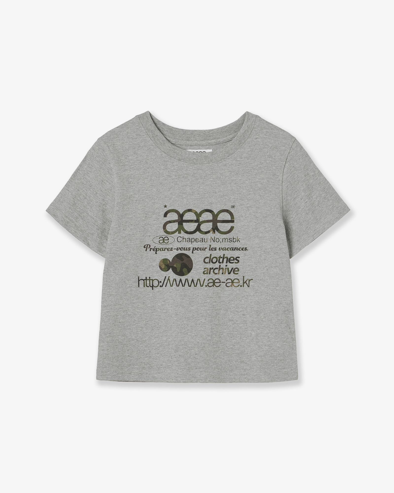 ★AEAE★ WEB LOGO CROP TSHIRTS MELANGE GREYCAMO AE45SWTS002M MUSINSA | AEAE WEB LOGO CROP T-SHIRTS [MELANGE GREY/CAMO]