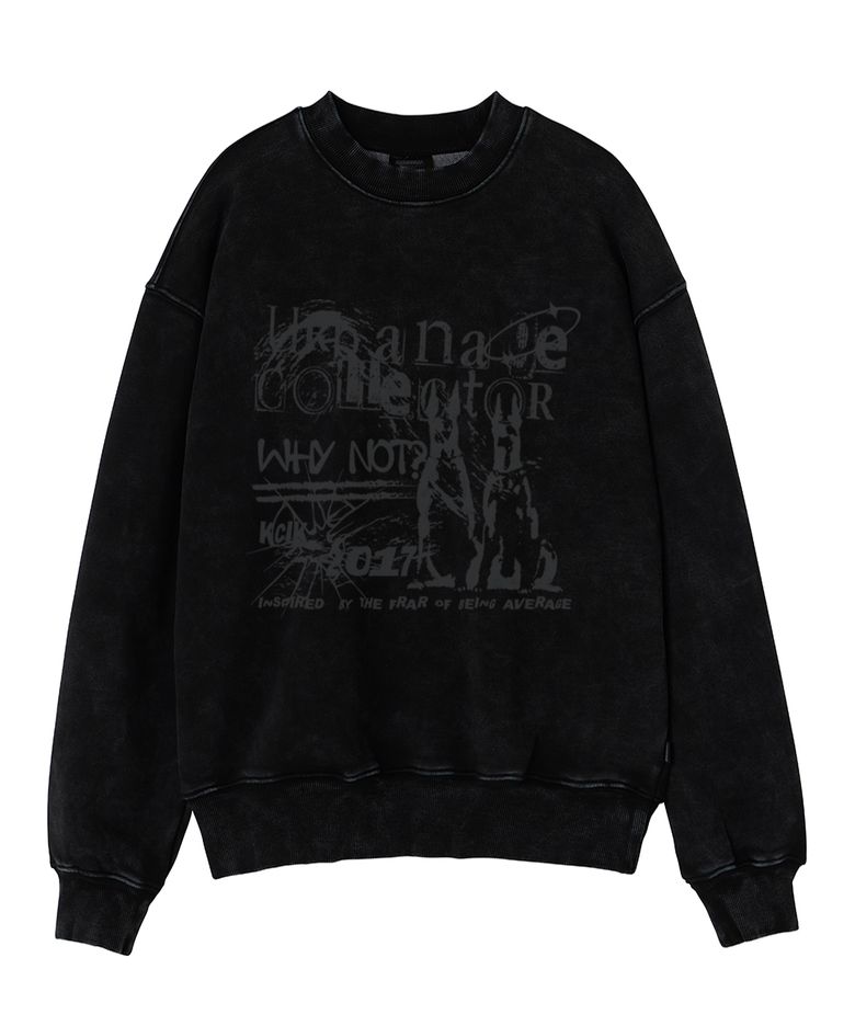 COLLECTOR 피그먼트 오버 맨투맨 빈티지블랙
