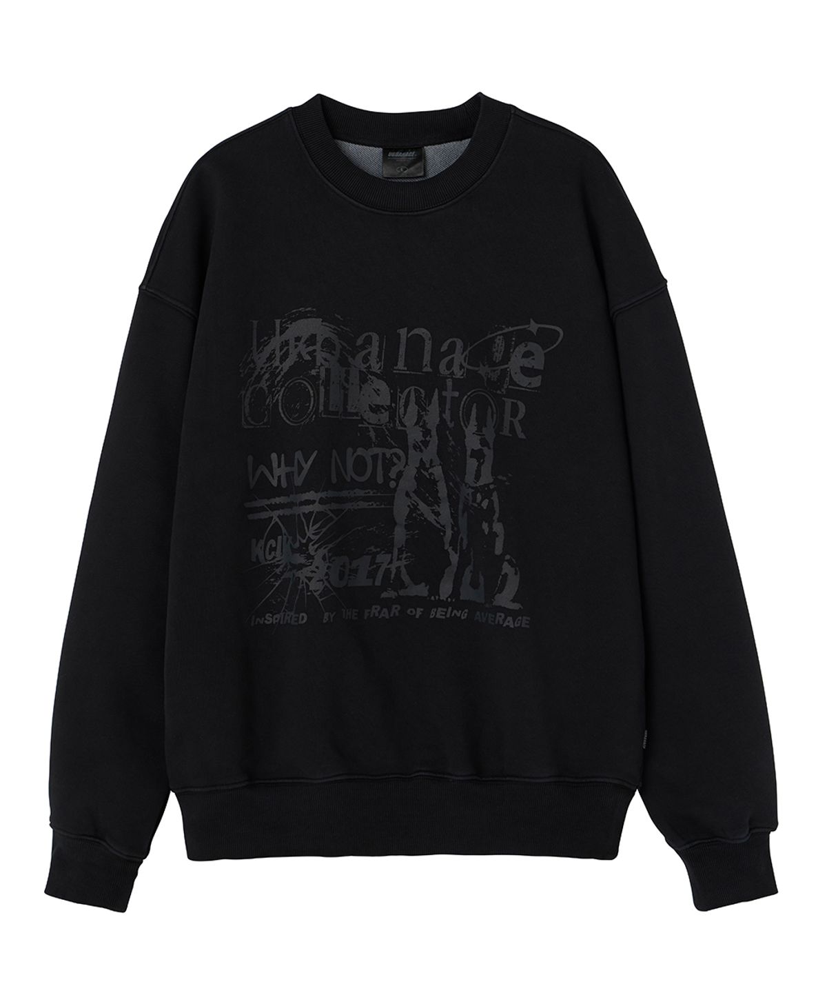 어반에이지(URBANAGE) COLLECTOR 피그먼트 오버 맨투맨 블랙