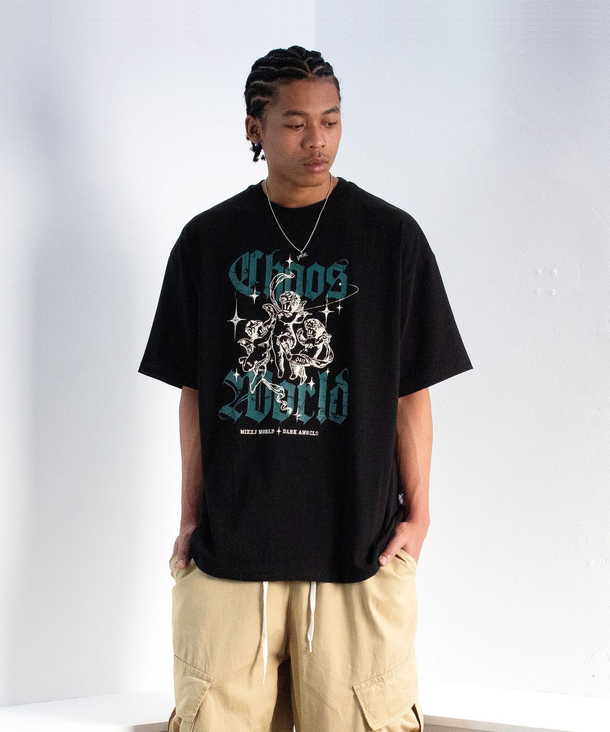 믹쓰제이(MIXXJ) MIXXJ CHAOS ANGEL TEE (BLACK)