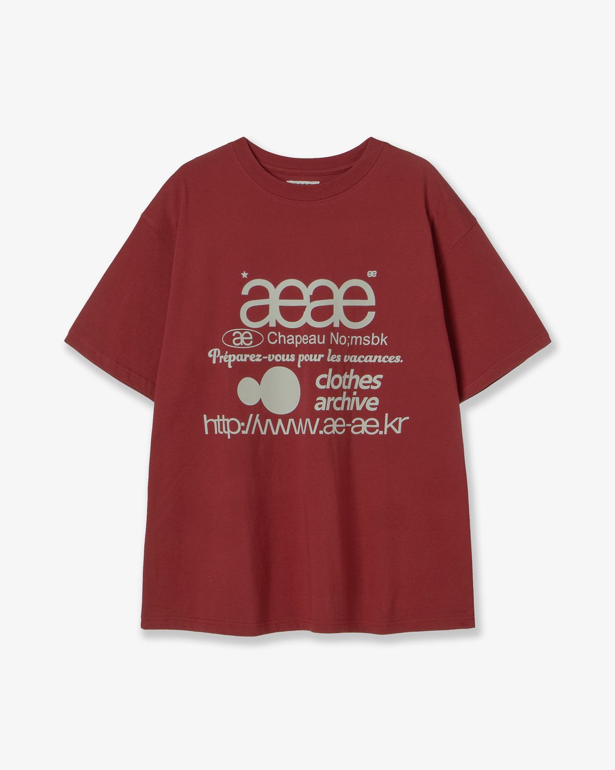 에이이에이이(AEAE) WEB LOGO T-SHIRTS [BURGUNDY]