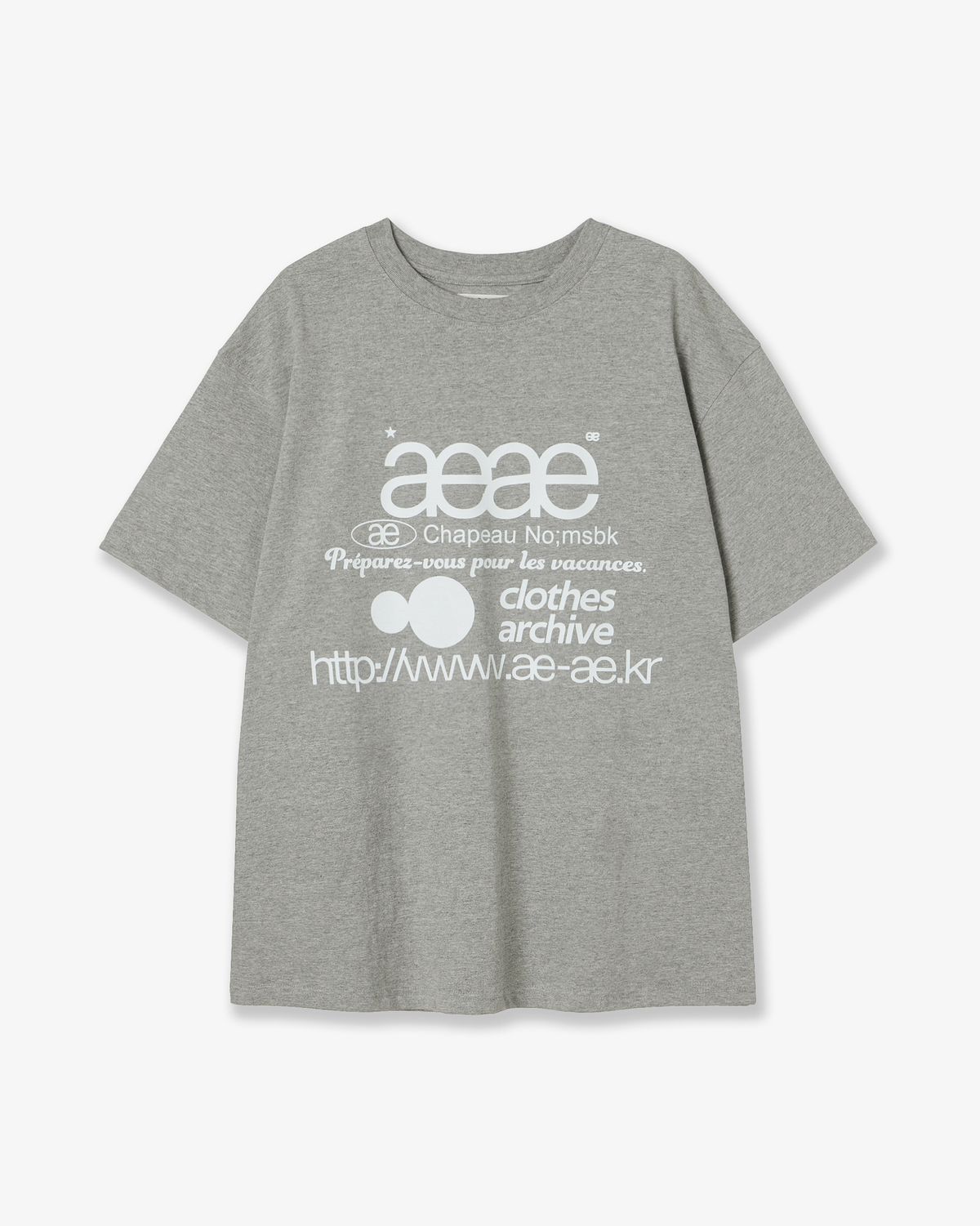 에이이에이이(AEAE) WEB LOGO T-SHIRTS [MELANGE GREY]